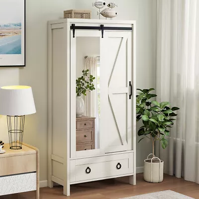 67'' Tall Storage Cabinet With Adjustable Shelves Bathroom Cabinet With Mirror • $175.99