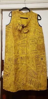 Vintage 1960's Mod Pop Art Paper Mini Dress Yellow Pages Waste Basket Boutique • $300