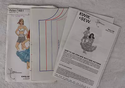 Vintage 80s Kwik Sew Pattern 1481 Petticoat Panties Square Dance Uncut S-XL • $24.95