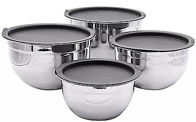 Stainless Steel German Bowl Set With Lids In 4 Different Sizes (1 1.5 3 And 5 • £52.33