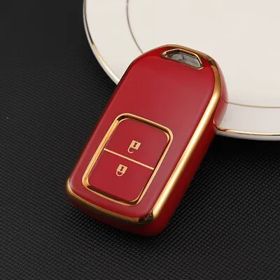 2 Button Red Car Key Fob Case Cover For Honda Civic Accord CRV Jazz 2013-2021 • $16.04