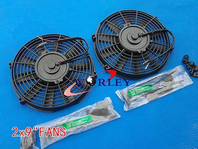 $56 • Buy 2 X 9  12V Radiator Electric Cooling Fan & Mounting Kit