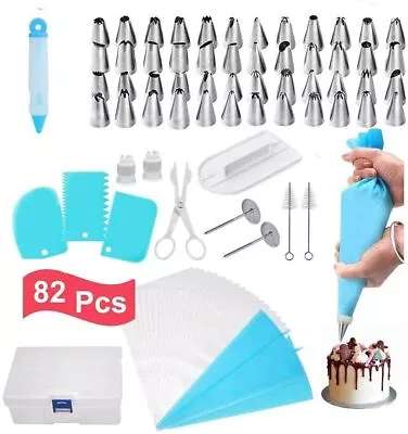 £12.99 • Buy Icing Smoother Cake Decorating Set Cupcake Decoration Kit Baking, 82-Piece