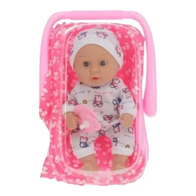 Rocking Cradle Dolls 2in1 Along Car Seat Comfortable Baby Carry Toy For Kids UK • £9.49