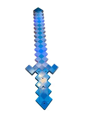 24  LED Minecraft Light Up Pixel Sword Color Blue Flashing Toy Tested Cosplay • $9.99