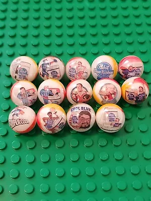 Pabst Blue Ribbon Vintage Advertising Glass Marbles Set LOT OF 14 Very Cool EUC • $49.99