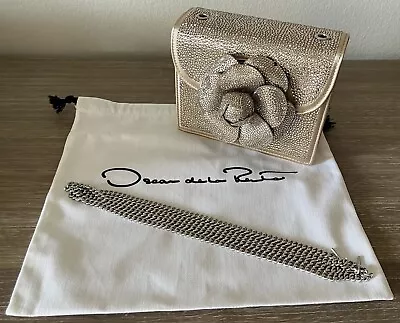 Oscar De La Renta Champagne Crystal Pave Crossbody • $2500