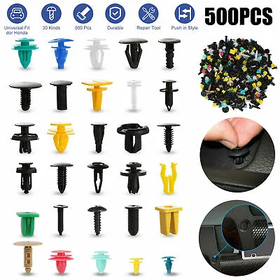 500PCS Plastic Car Body Push Pin Rivet Fasteners Trim Moulding Clip Screw Driver • $7.95