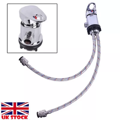 Chrome Caravan Shower Mixer Tap Outlet 1/2  With 400mm Push Fit Tails Campervan • £25.95