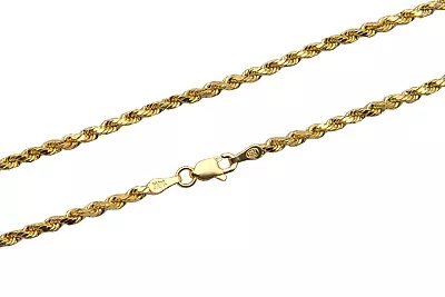 14K Yellow Gold 1.5mm-4mm Italian Rope Chain Pendant Necklace Mens Women Hollow • $219