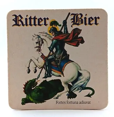 Vintage German Ritter Brewery Knight Slaying Dragon Beer Coaster-S352 • $4