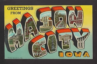 Mason City Iowa IA C1930 To 1940s LARGE LETTER Big Inset Pictures Chart On Back • $7.48