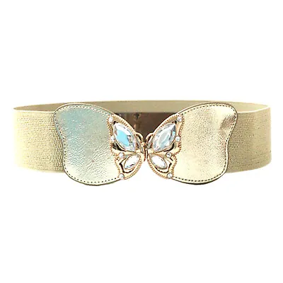 Elastic Butterfly Waist Belt Stretchable Women Ladies Waist Band S M L XL Size • £4.99