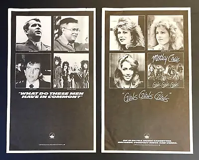 MOTLEY CRUE Girls Girls Girls RARE 2-PAGE AD/PROMO POSTERS 1987 Vintage • $24.99