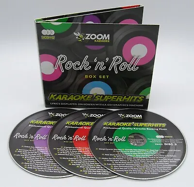 £12.95 • Buy Zoom Karaoke CD+G - Rock 'N' Roll Superhits - Triple CD+G Karaoke Disc Pack