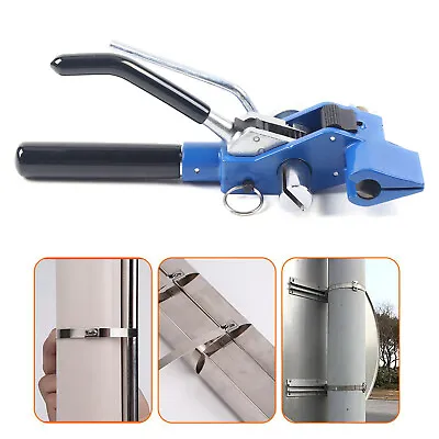 Metal Wrap Zip Cable Tie Gun Pliers Tightener Cutter Fasten Tool Stainless Steel • $26.61