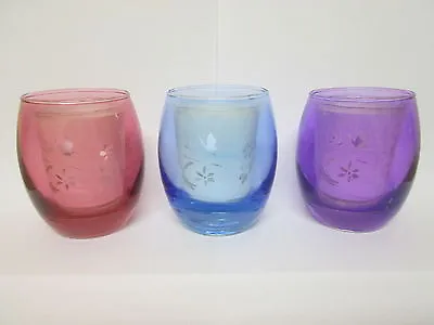 Double Layer TEALIGHT HOLDER - - - -  Elegant Candle Glass Gift Present Coloured • £5.80