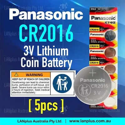 5x Panasonic CR2016 3V Lithium Coin Cell Button Battery DL2016 ECR2016 GPCR2016 • $7.79