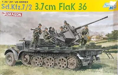 Dragon 6541 1:35 Sd.Kfz.7/2 Half-Track W/ 3.7cm Flak 36  Model Kit *SEALED BAGS* • £51.90