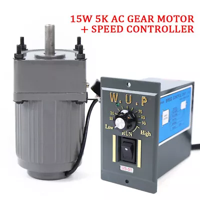 AC Gear Motor Electric & Variable Speed Reduction Controller 1:5 (5k) 270 RPM   • $57.96