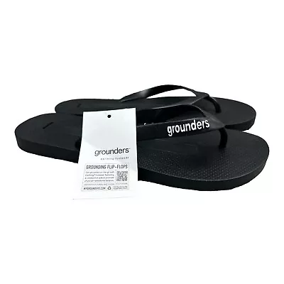 Grounders Earthing Men Size 12 Earth Grounding Flip-Flops Sandals Black • $39.89