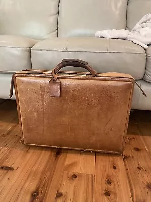 Hartmann Luggage Briefcase Vintage Leather Tan Combination Lock Read Description • $45