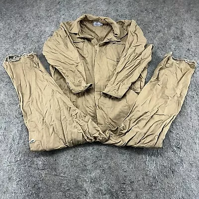 Tyndale FR Coveralls Mens XL Brown Beige Flight Suit Flame Resistant Workwear • $19.95