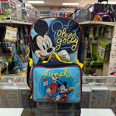 MICKEY MOUSE  OH GOLLY  16  Backpack - Detachable Insulated Lunch Bag • $15.95