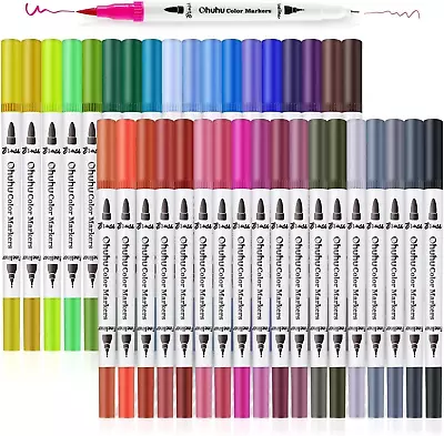Art Markers Dual Tips Coloring Brush Pen & Fineliner Color Pens 36 Colors Of Per • $35.09