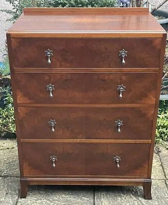 Superb  Walnut Art Deco Chest Of Drawers  Amazing Veneers We Deliver • £595