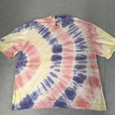 Zara Mens T-Shirt Size M Purple Yellow Red Tie-Dye Crew Neck • $13.98