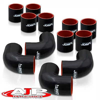 Universal 12PC 2.5  63mm Straight 90 Degree Elbow Silicone Coupler Piping Kit BK • $54.99