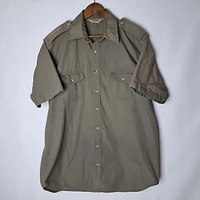 VTG Cabelas Shirt Mens XLT XL Tall Brown Button Up Short Sleeve Dual Pockets • $24.99