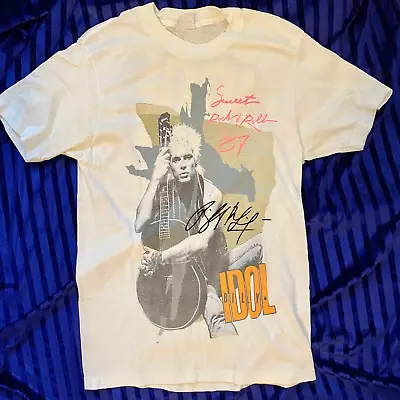 Vintage Billy Idol Shirt Short Sleeve White Unisex • $18.04