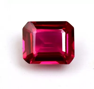 Mozambique Red Ruby Emerald Cut 4.70 Ct Loose Gemstone [GLASS FILLED] • $4.99