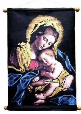 Catholic Large Tapestry Icon Banner Madonna And Child 24 1/2 Inch • $99