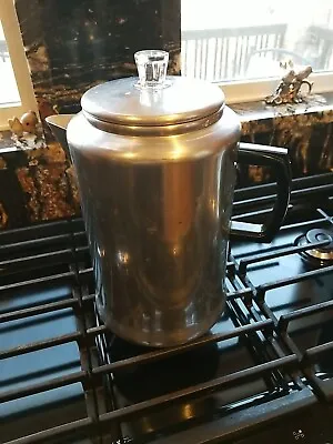 Vintage 20 Cup Aluminum Stove Top / Campfire Coffee Pot Percolator Coffeemaker • $35