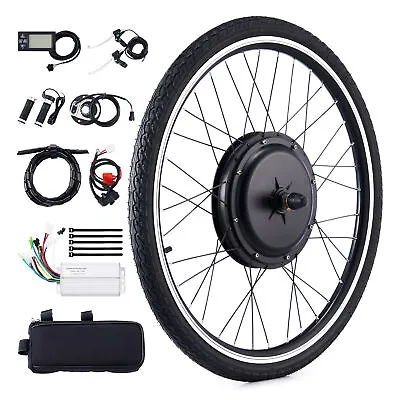 26  EBike Conversion Kit Front Wheel 500W Hub Motor LCD PAS Electric Bike Set • $166.11
