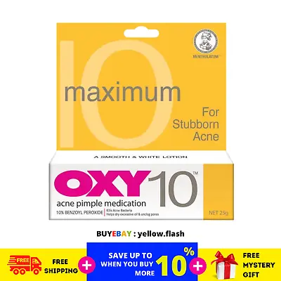 £129.37 • Buy OXY 10 Acne & Pimple Treatment Maximum Strength 25g X 10 Tubes FREE SHIPPING