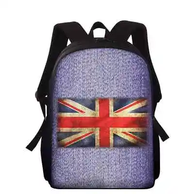 Denim And The Union Jack Backpack Schoolbag Shoulder Satchel Bookbags School Bag • £22.38