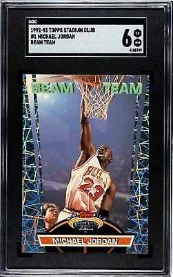 1992-93 Topps Stadium Club #1 Michael Jordan Beam Team SGC Graded Slab 6 • $225