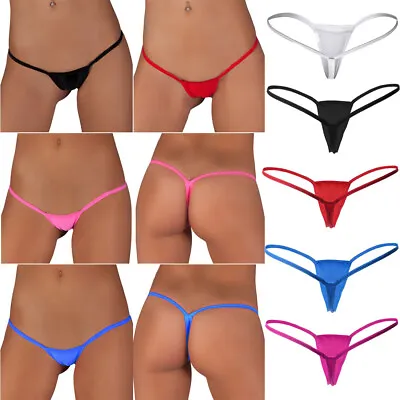 Pack 5 Womens Sexy Knickers Underwear Ladies Micro Thong Mini G-String Thongs • £6.99