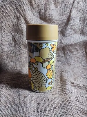 VTG 1970s Aladdin Thermos Retro Boho Magic Mushroom Golden Brown Psychedelic • $16.17