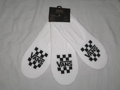 BNWT VANS Mens No Show Trainer Liner  Socks White  Size 8½ - 12    3 Pairs • £15.29