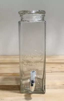 Circleware Yorkshire Mason Jar  Tall Square Glass Beverage Dispenser With Lid • $26.99