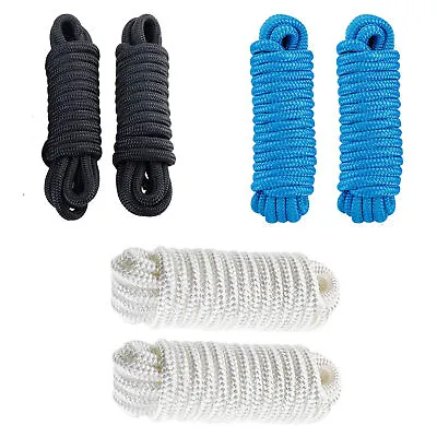 2 Pack 5/8 Inch 25 FT Double Braid Nylon Dock Anchor Line Mooring Rope 3 Color • $33.99