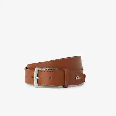 Lacoste Men's Classic Brown Leather Designer Traditional Belt Size 38 NWT • $66.95