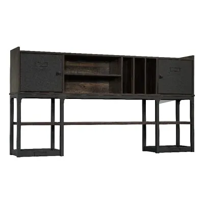 Sauder Foundry Road Engineered Wood 72  Desk Hutch In Carbon Oak • $691.23