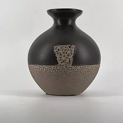 Royal Haeger Pottery Vase Brown Earthwap Lava Glaze Original Label • $33.15