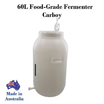  60L Food-Grade Multi-Purpose Fermenter For Homebrew Spirits Making Double Batch • $59.95